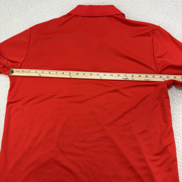 Adidas Golf Polo Shirt Mens XL Short Sleeve Solid Red Short Sleeve Performance - Picture 6 of 7